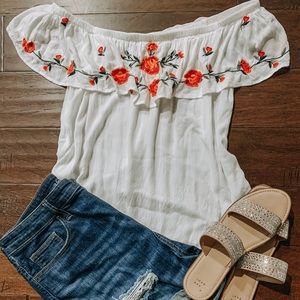 Floral off shoulder top